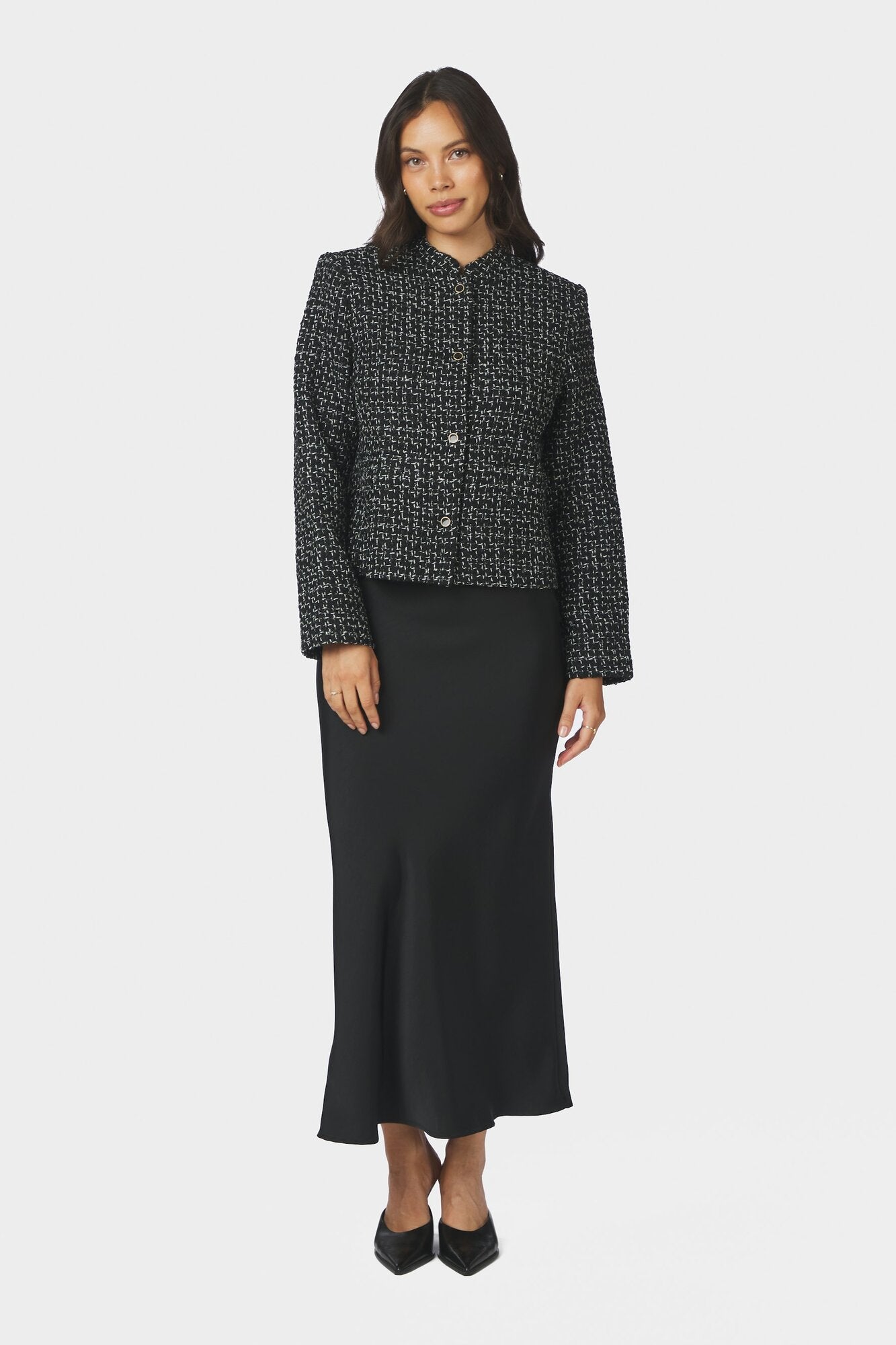 Denisa Boucle blazer – Black